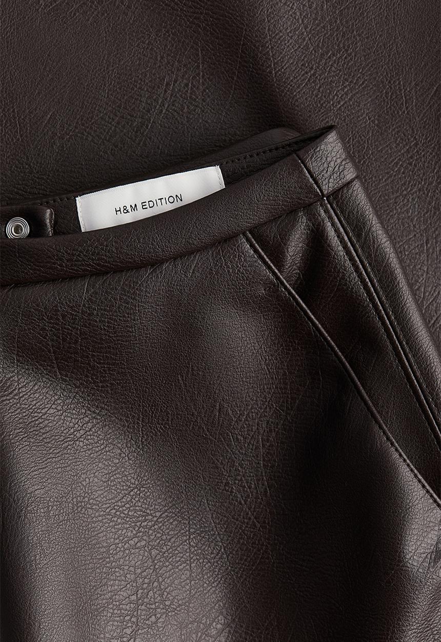H&M - Coated skirt - brown