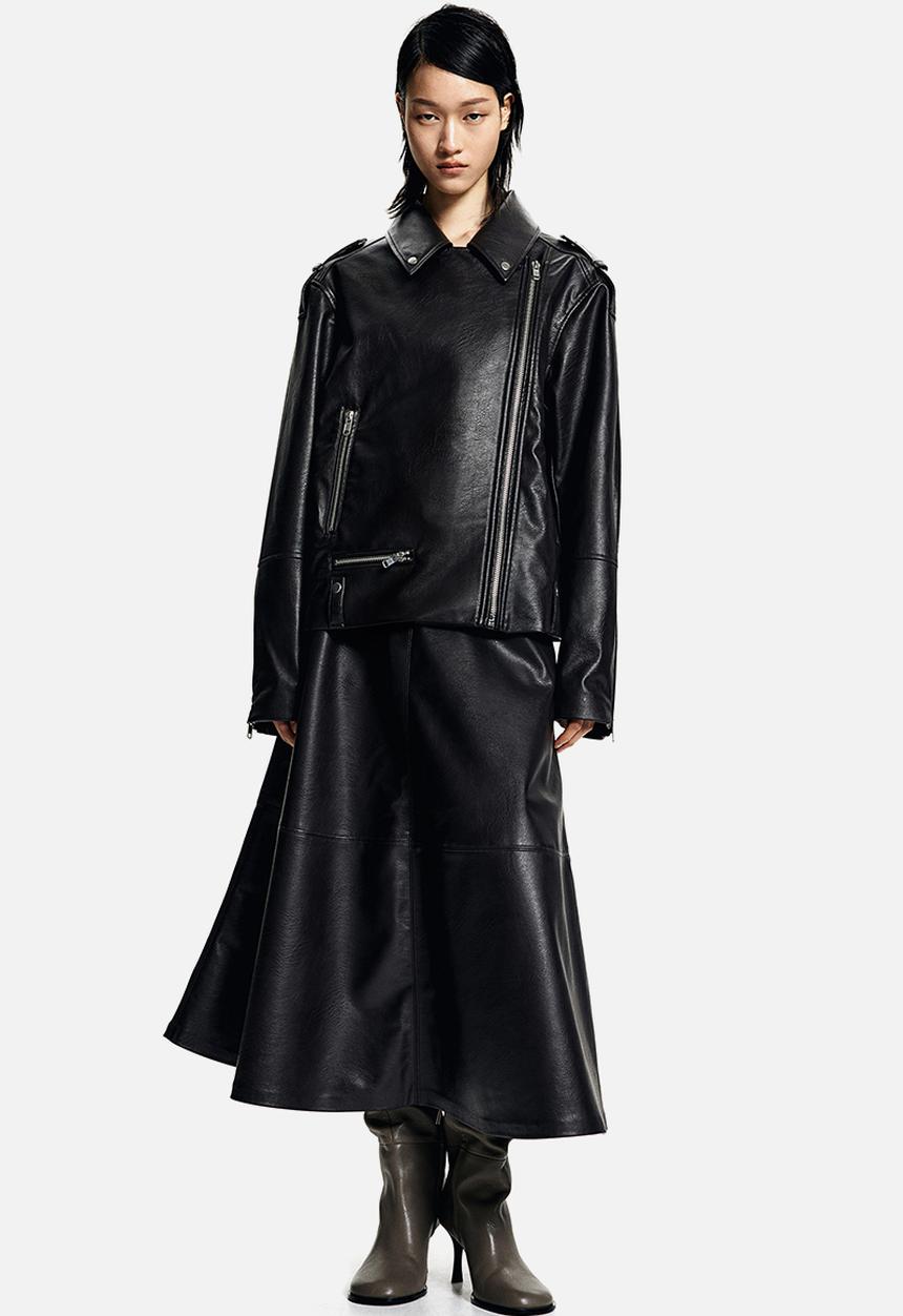 H&M - Coated skirt - brown