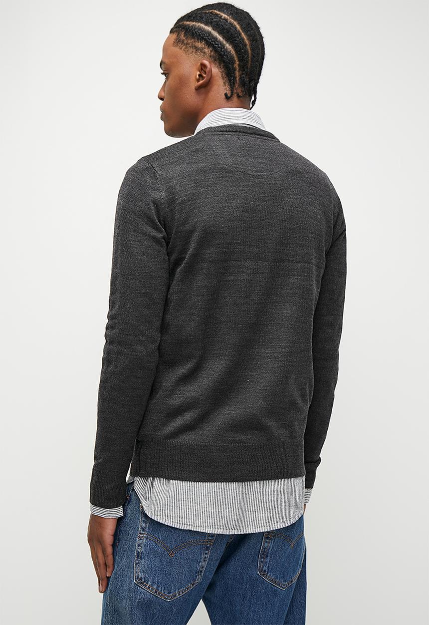 Brave Soul - Knitwear - Dark Charcoal Marl