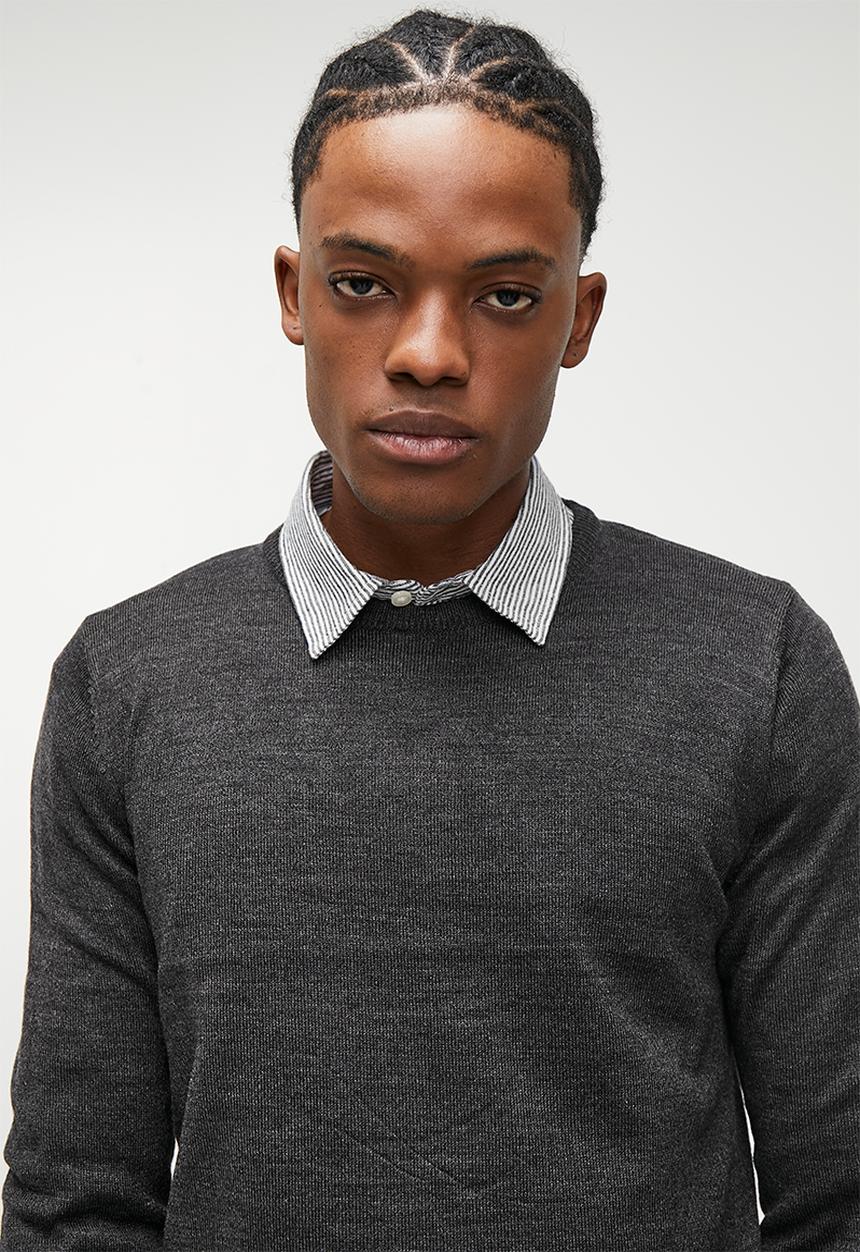 Brave Soul - Knitwear - Dark Charcoal Marl