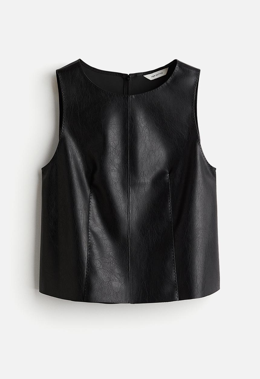 H&M - Coated vest top - black