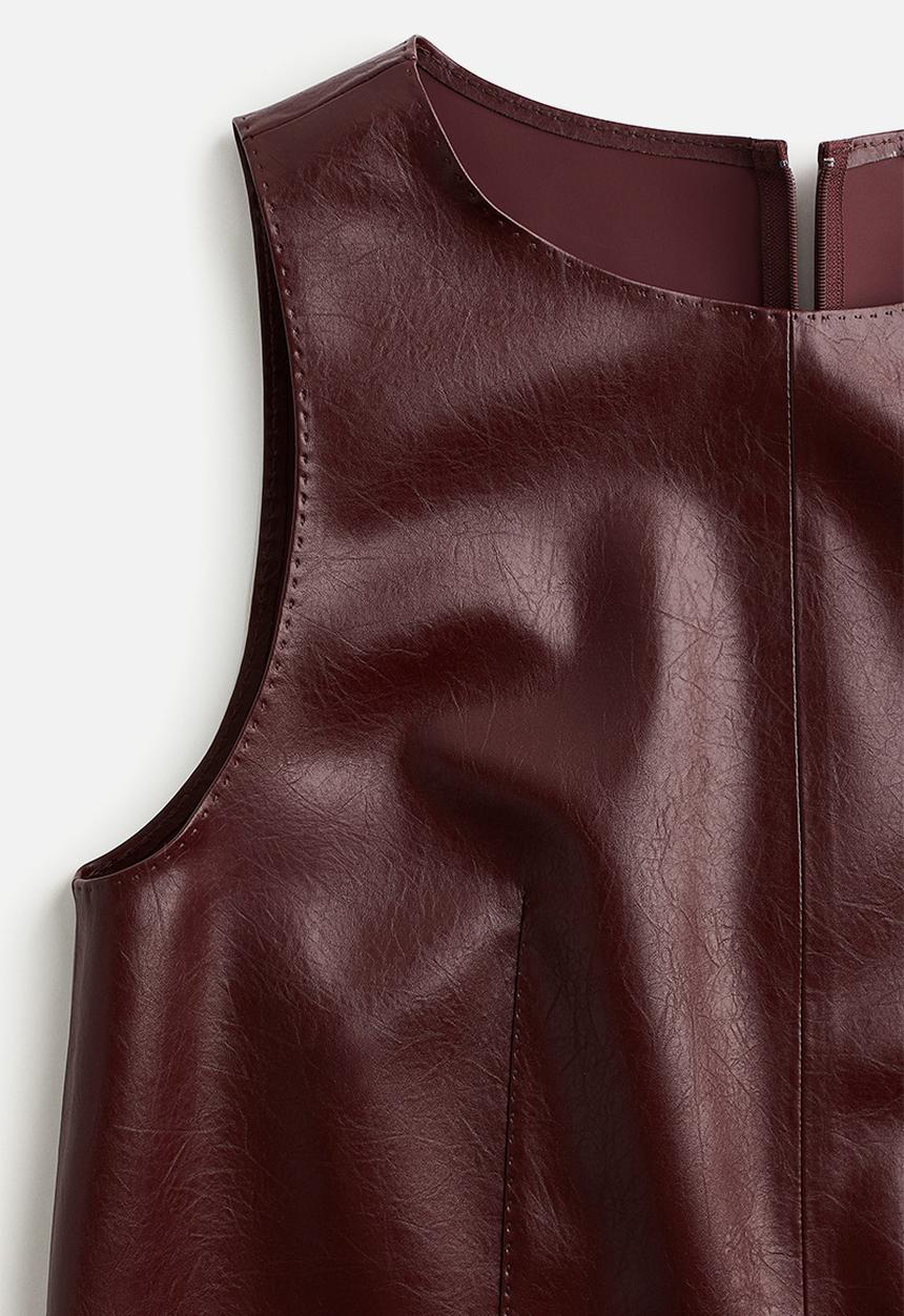 H&M - Coated vest top - burgundy 