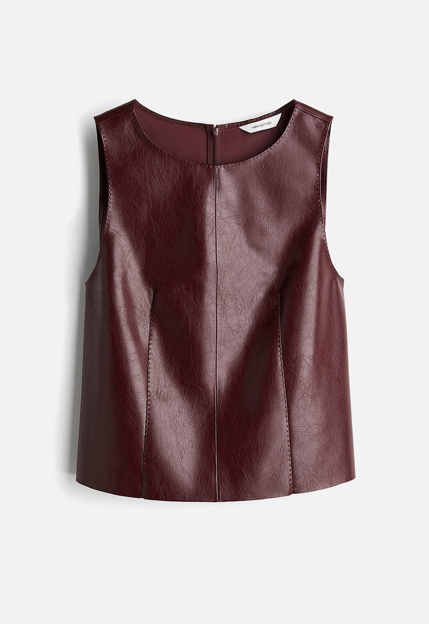 H&M - Coated vest top - burgundy 