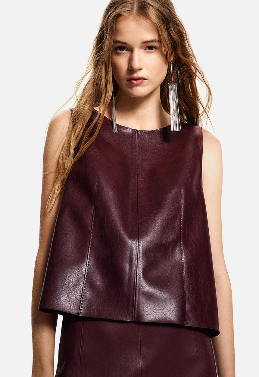 H&M - Coated vest top - burgundy 