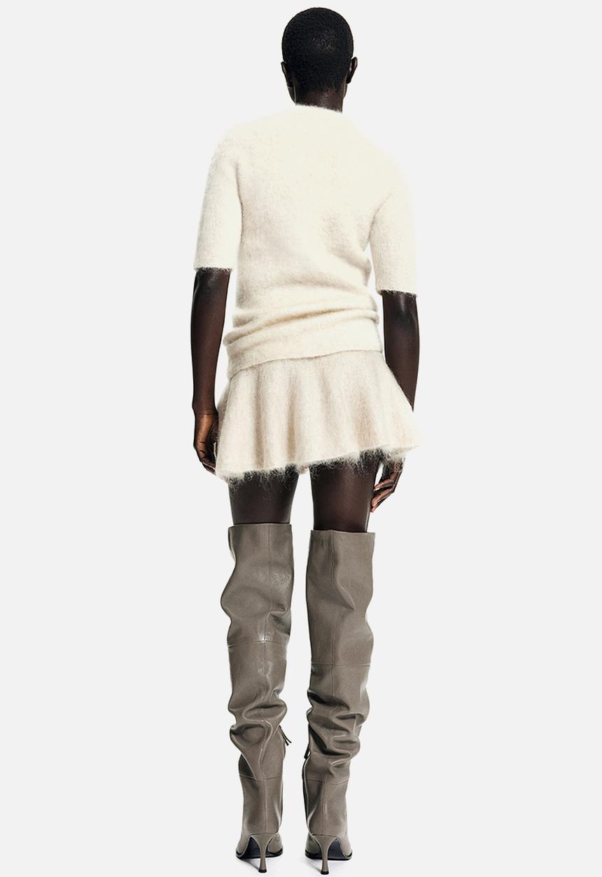 H&M - Mohair-blend rib-knit top - beige