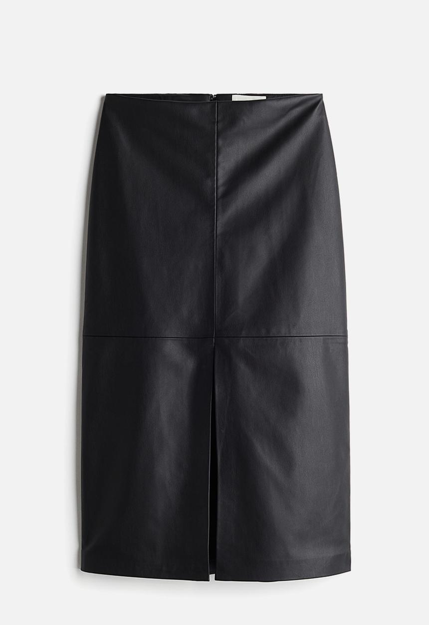 H&M - Coated pencil skirt - black