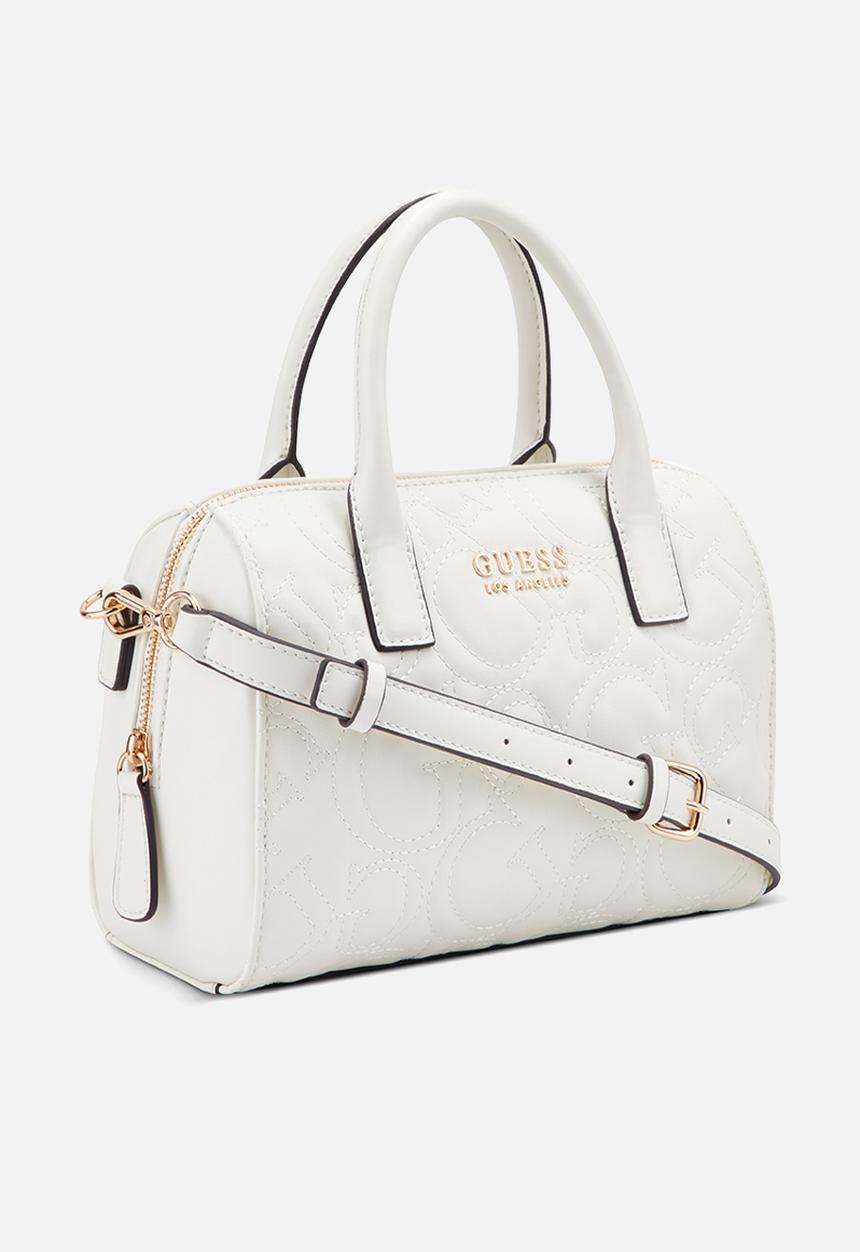 GUESS - Berkton barrel satchel - off white 