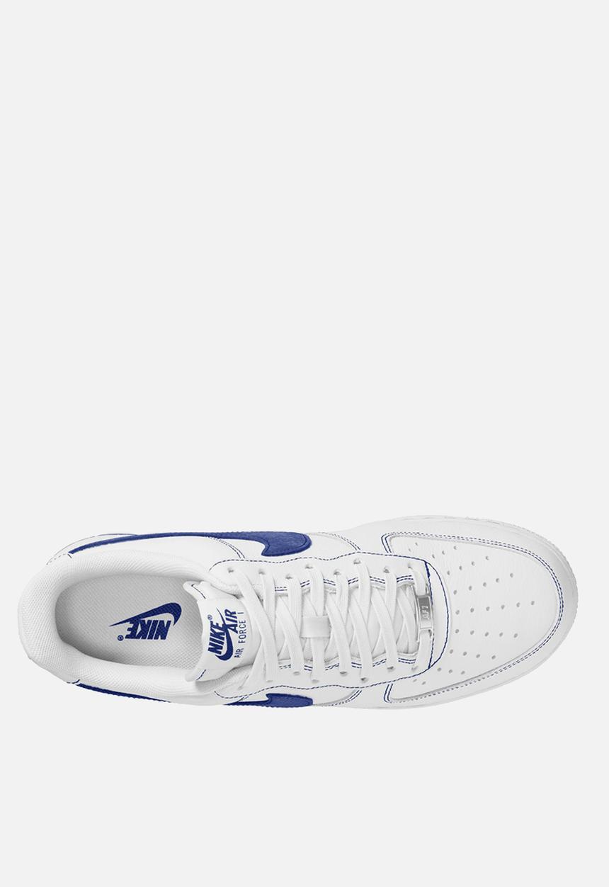 white & blue air force 1 lv8 3 trainers