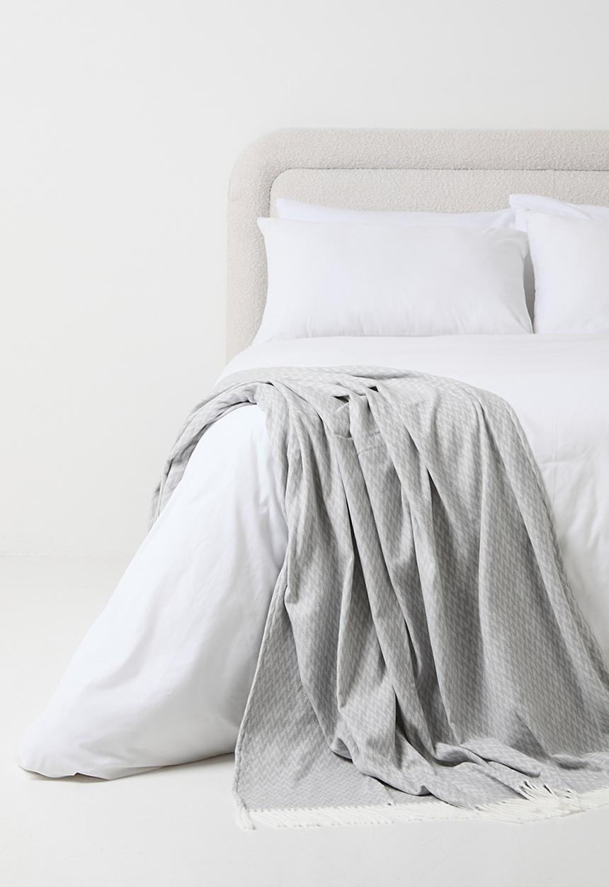 Sixth Floor - Herringbone soft throw - grey