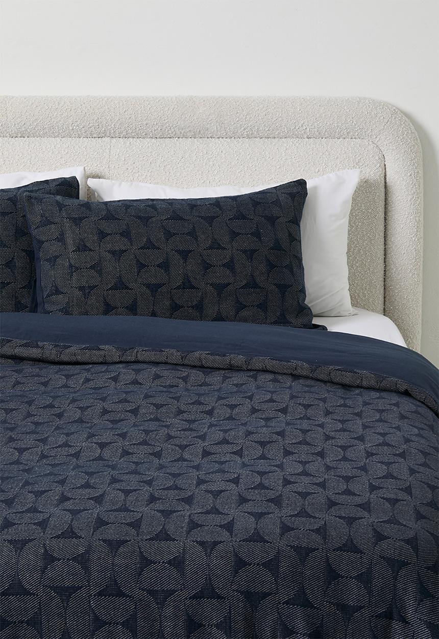 Sixth Floor - Woven Jacquard Duvet Set - Navy