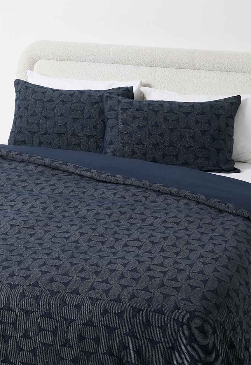 Sixth Floor - Woven Jacquard Duvet Set - Navy