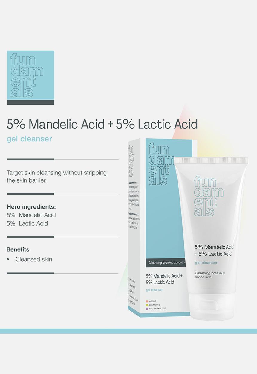 Fundamentals Skincare - 5% Mandelic Acid + 5% Lactic Acid, Gel Cleanser