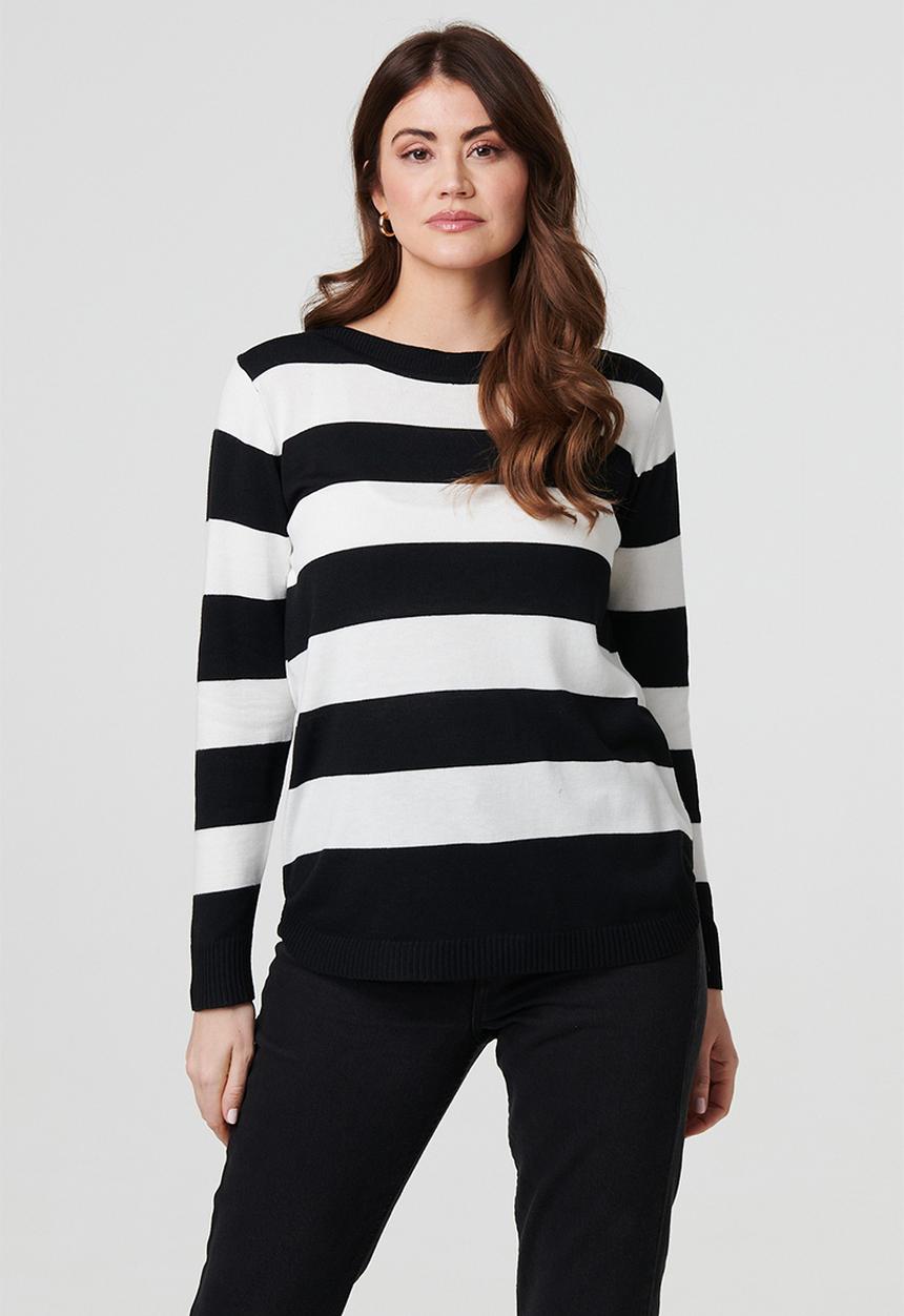 Stella Morgan - Broad Striped Sweater - Black