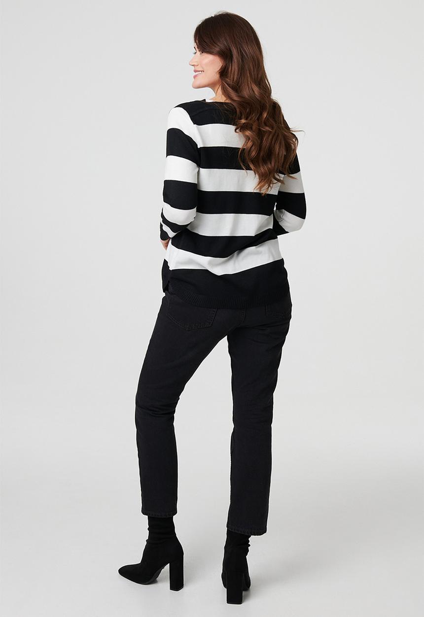 Stella Morgan - Broad Striped Sweater - Black