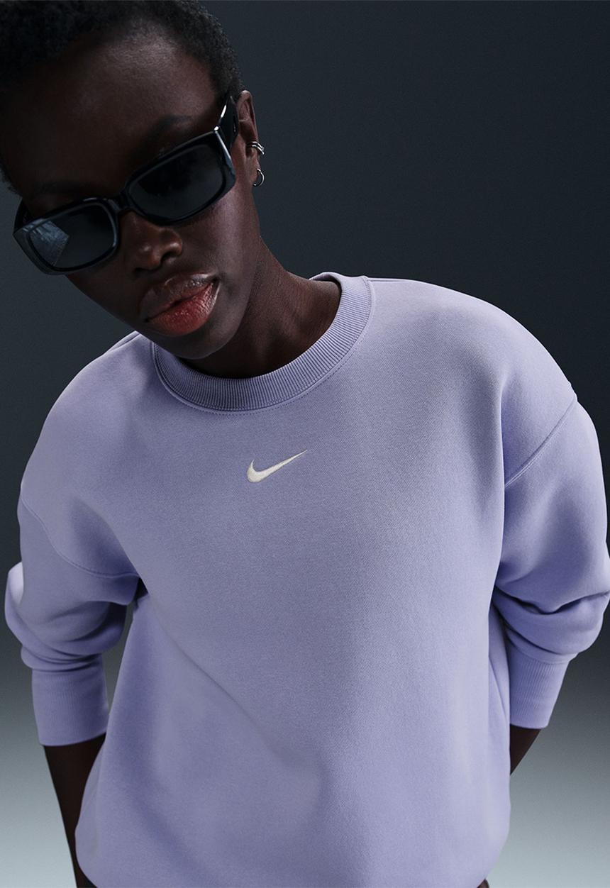 Nike - Nike Phoenix long crew - Lilac Ice/Sail