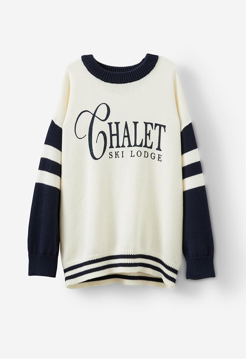 Cotton On - Blake knit crew - dark vanilla/squid ink chalet