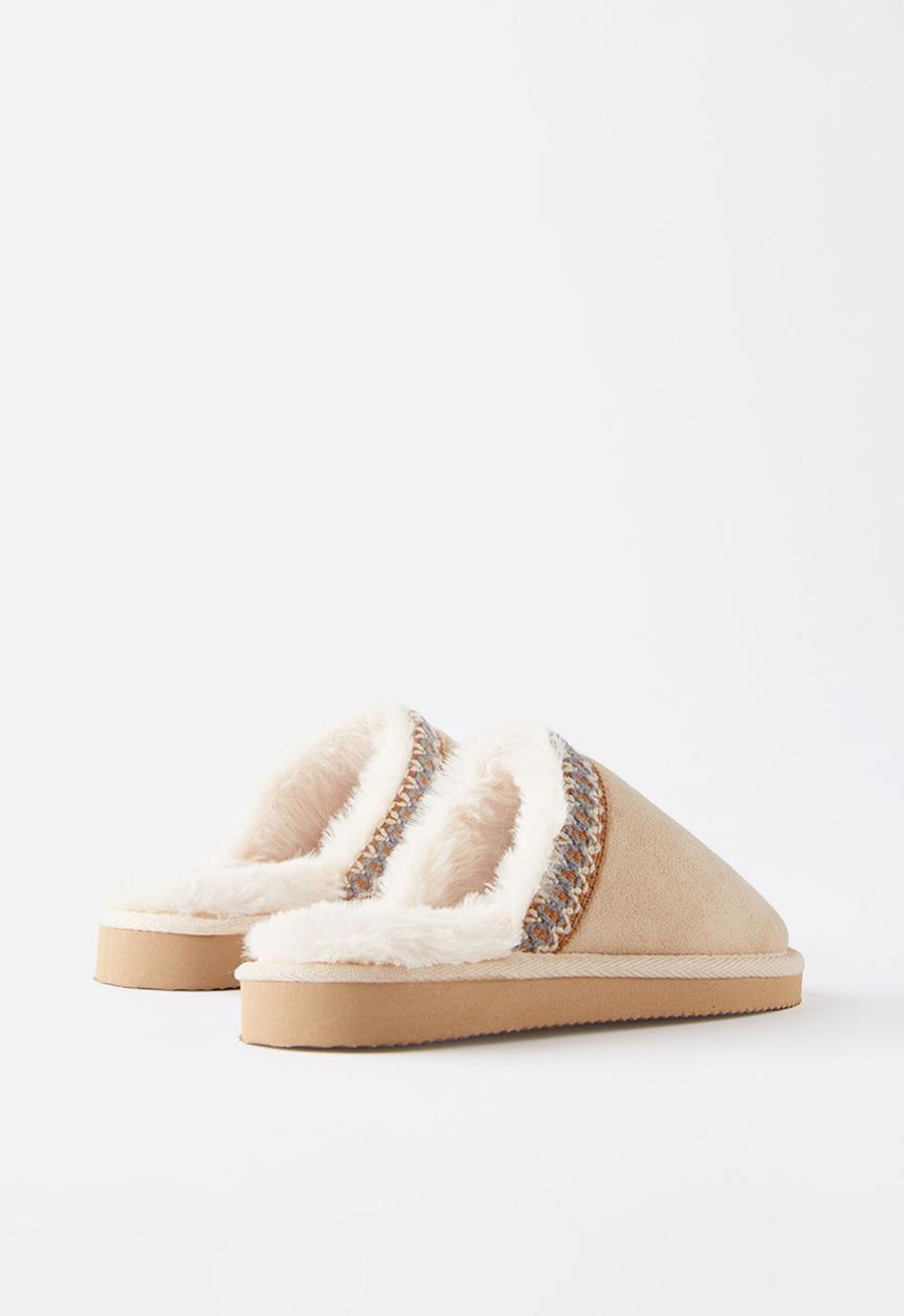 Cotton On - Kids slipper slide - tan/woven trim