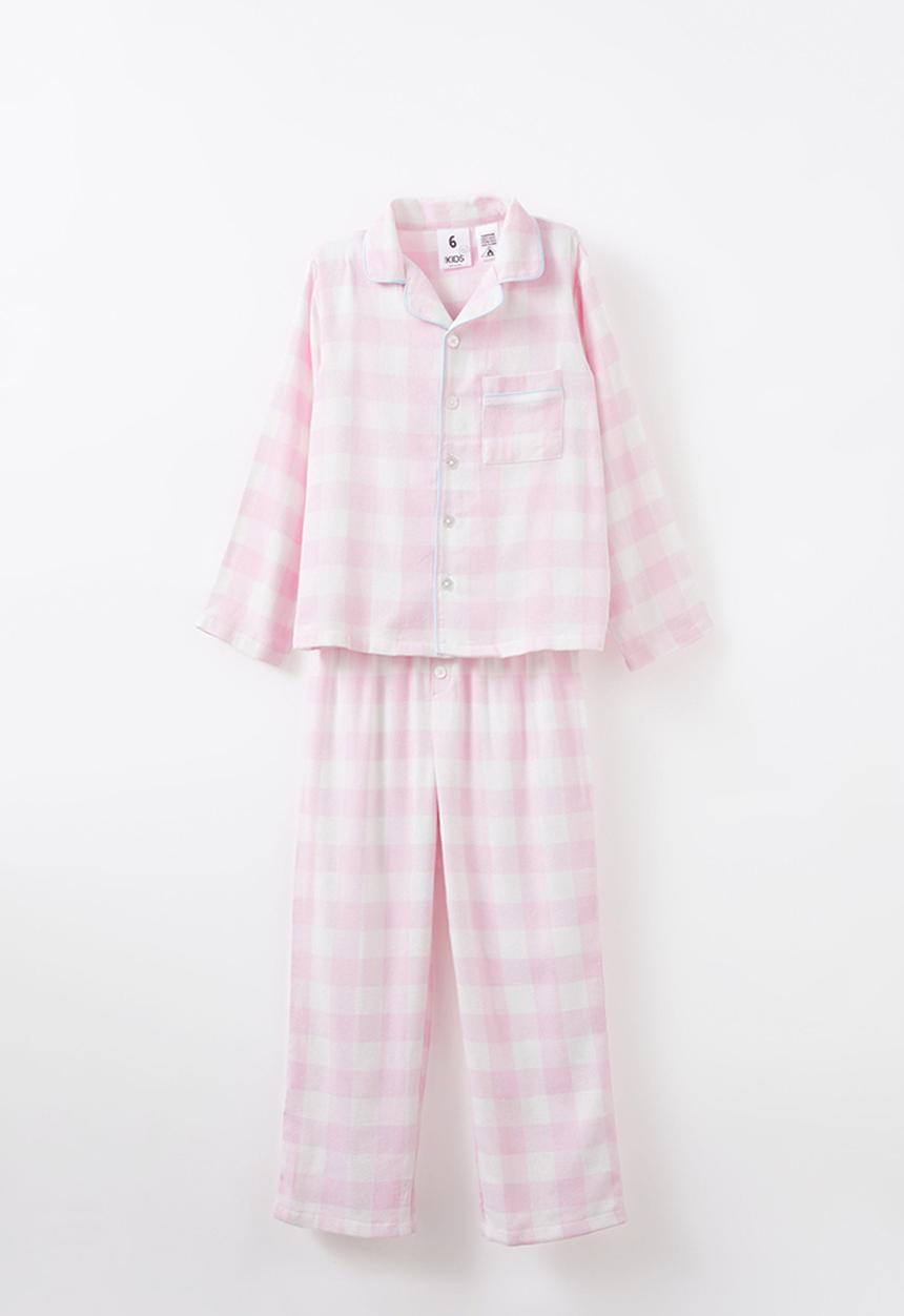 Cotton On - Billie long sleeve pyjama set - fairy pink/ gingham