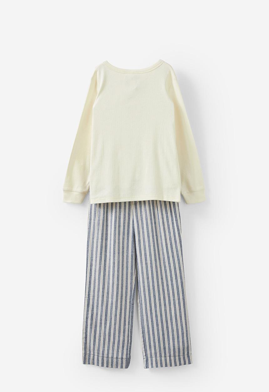 Cotton On - Leo long sleeve pyjama set - dark vanilla/stripe