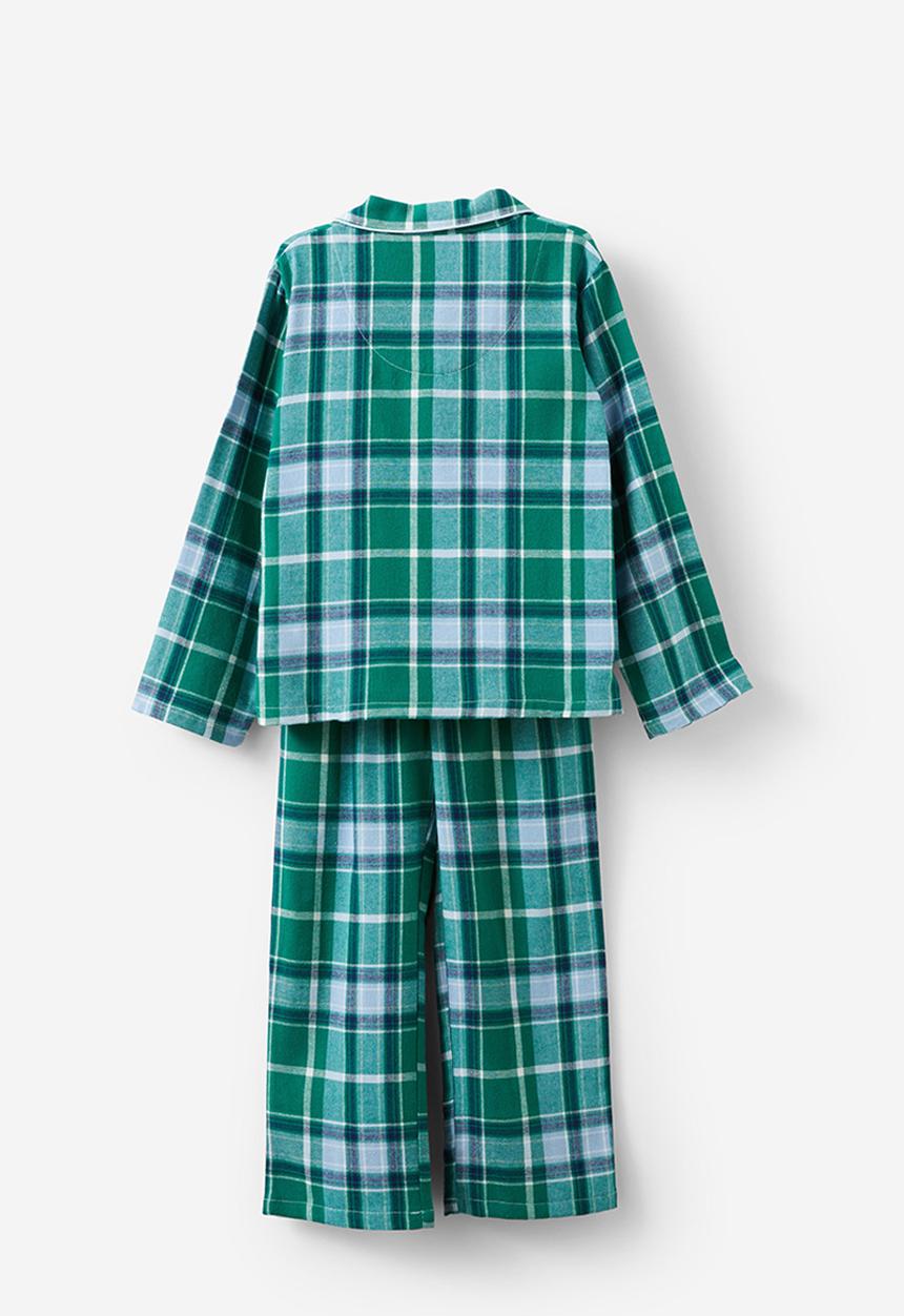 Cotton On - Bobby long sleeve pyjama set - varsity green/ large check