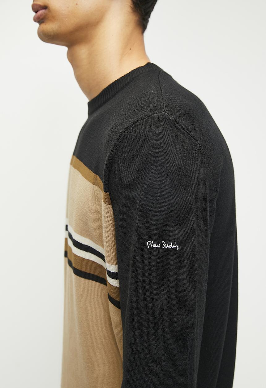 Pierre Cardin - Marc Striped Knitwear - Black