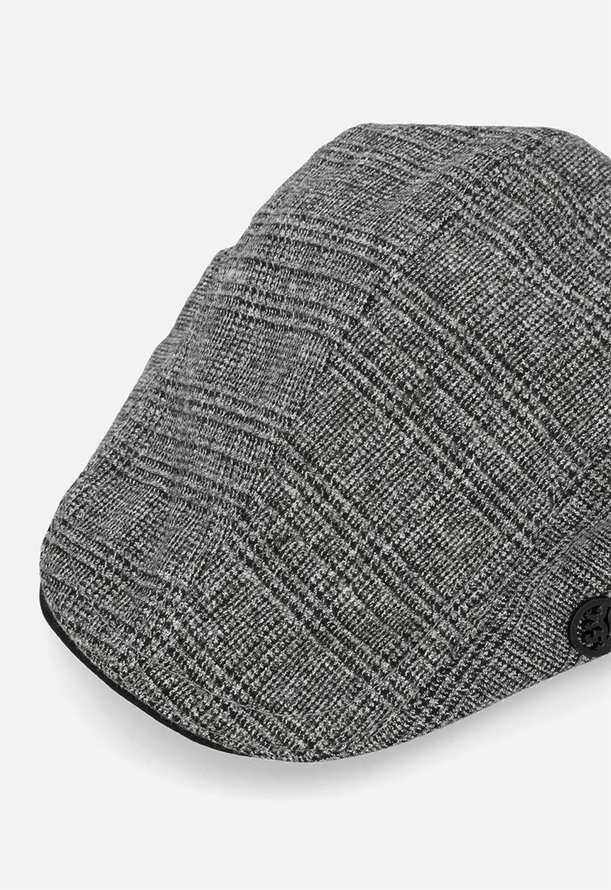 Pringle of Scotland - Pringle Ben Check Newsboy Cap - Grey