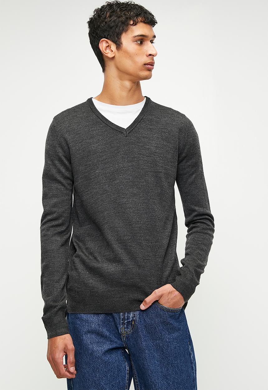 Brave Soul - Knitwear - Dark Charcoal Marl