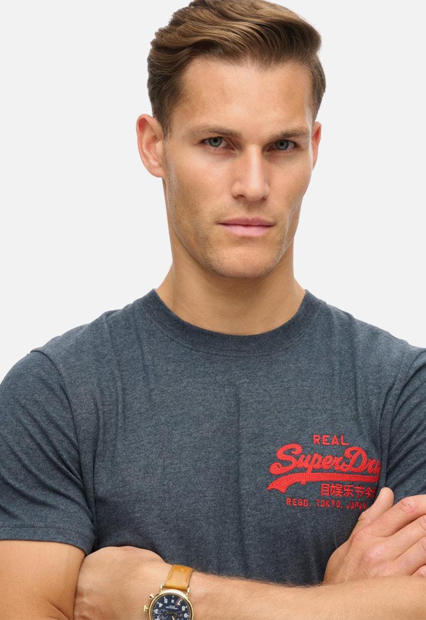 Superdry. - CLASSIC VL GRAPHIC T SHIRT - Eclipse Navy Marl
