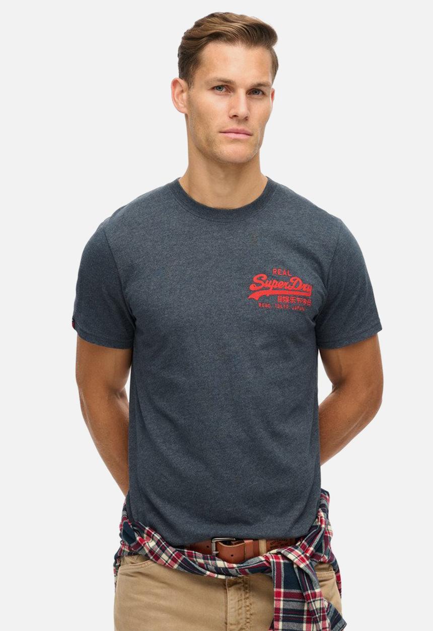 Superdry. - CLASSIC VL GRAPHIC T SHIRT - Eclipse Navy Marl