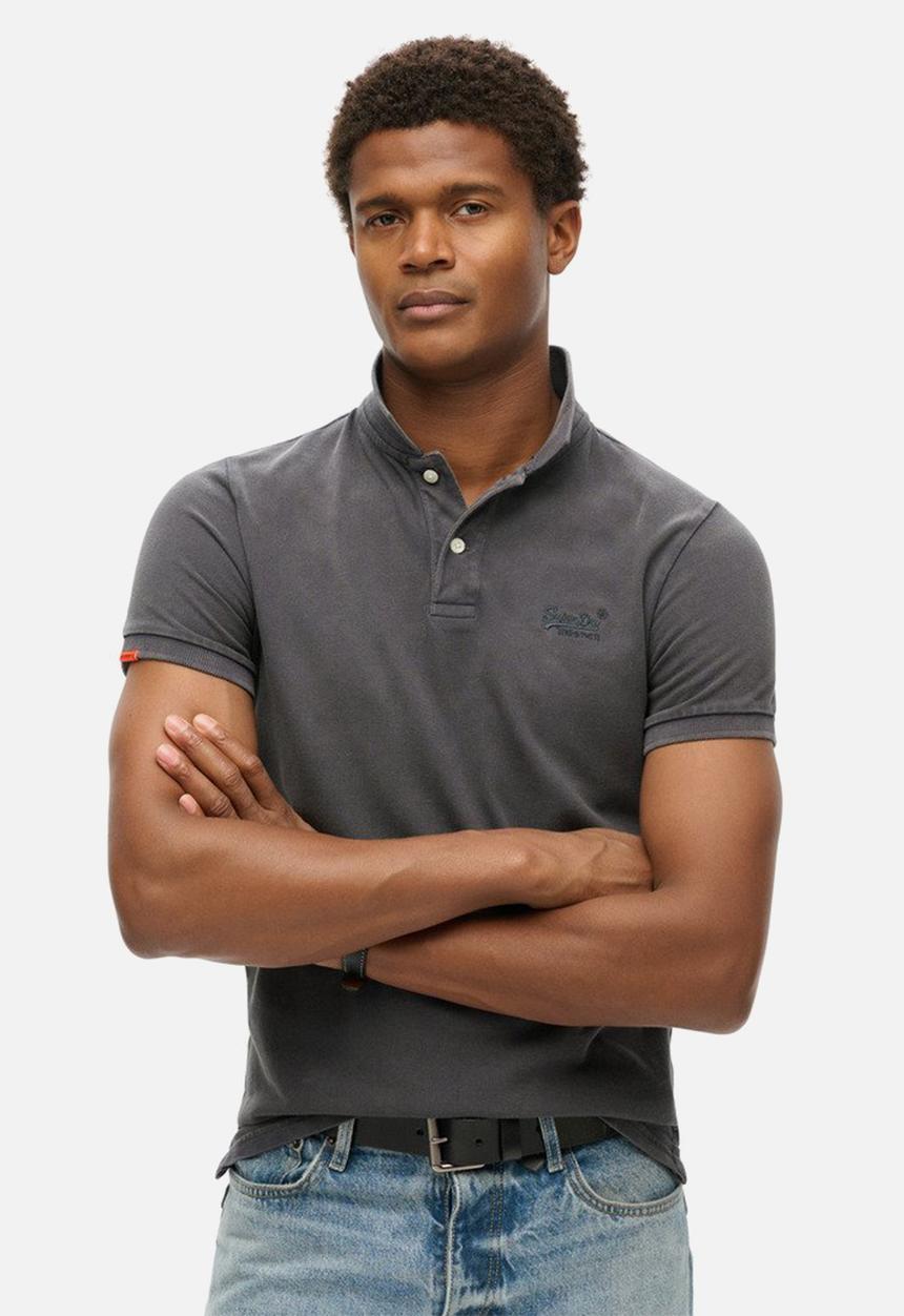 Superdry. - VINT DESTROY POLO - Destroy Graphic Black