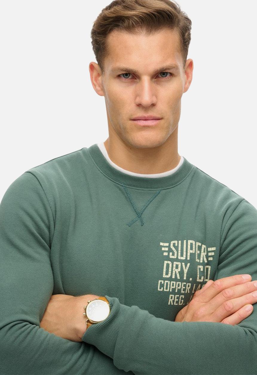 Superdry. - COPPER LABEL GRAPHIC CREW - Drius Green
