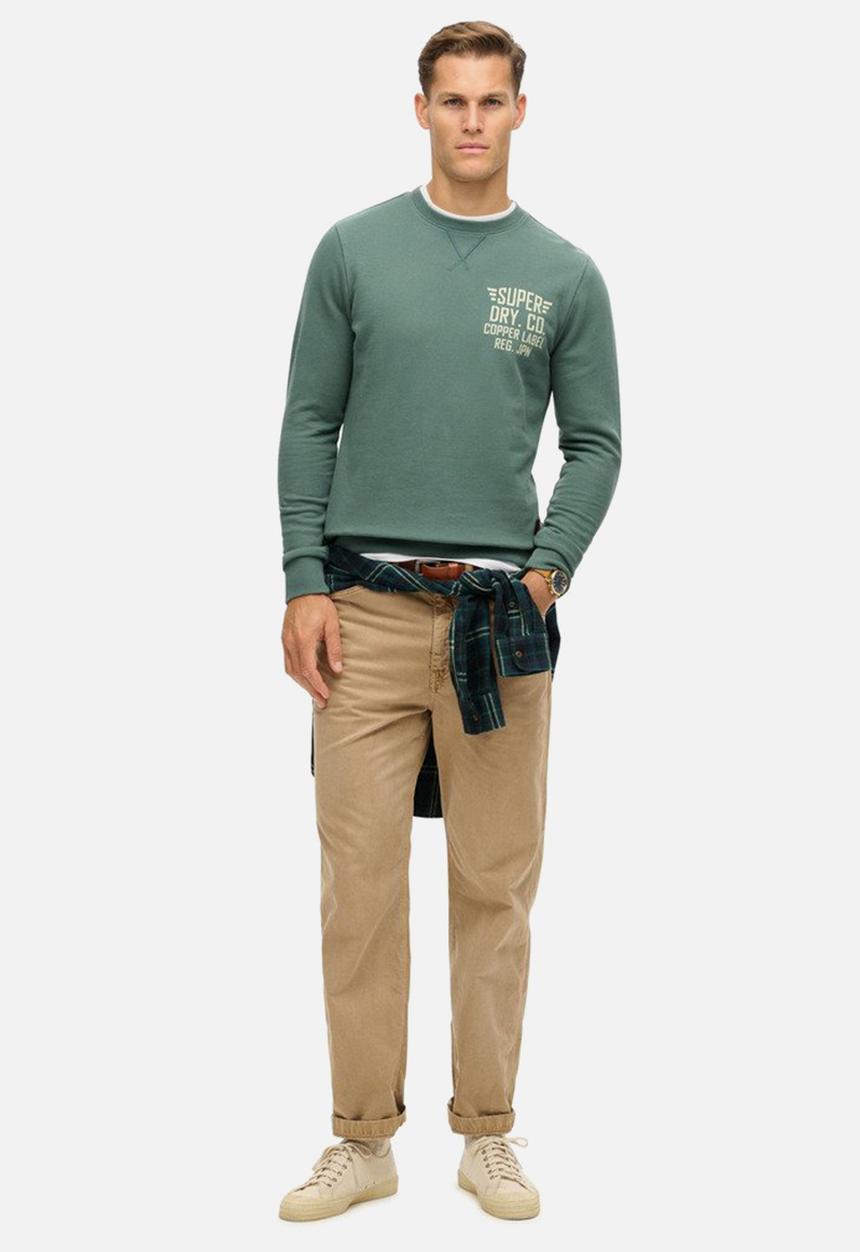 Superdry. - COPPER LABEL GRAPHIC CREW - Drius Green
