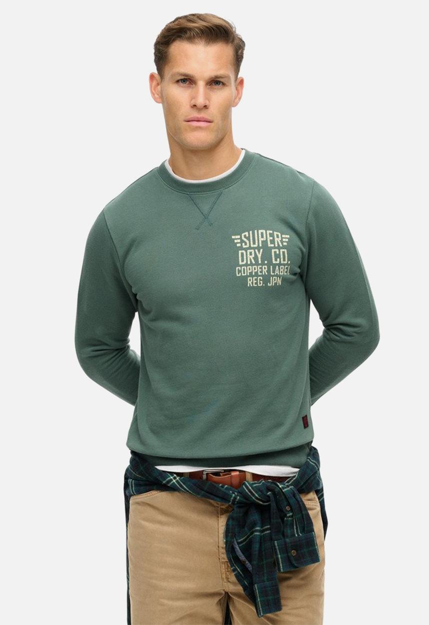 Superdry. - COPPER LABEL GRAPHIC CREW - Drius Green