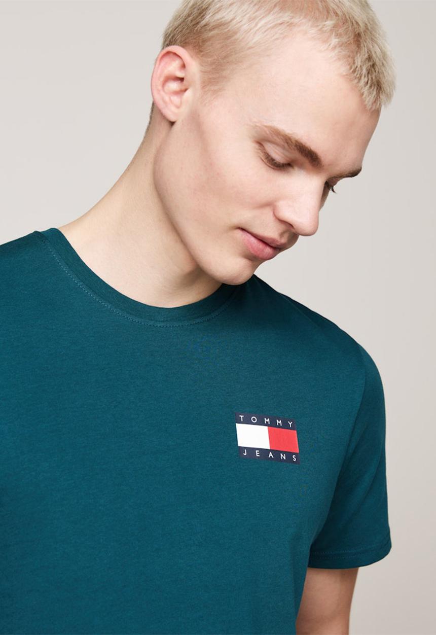 Tommy Hilfiger - Tjm Slim Essential Flag Tee Ext - Deep Seawater