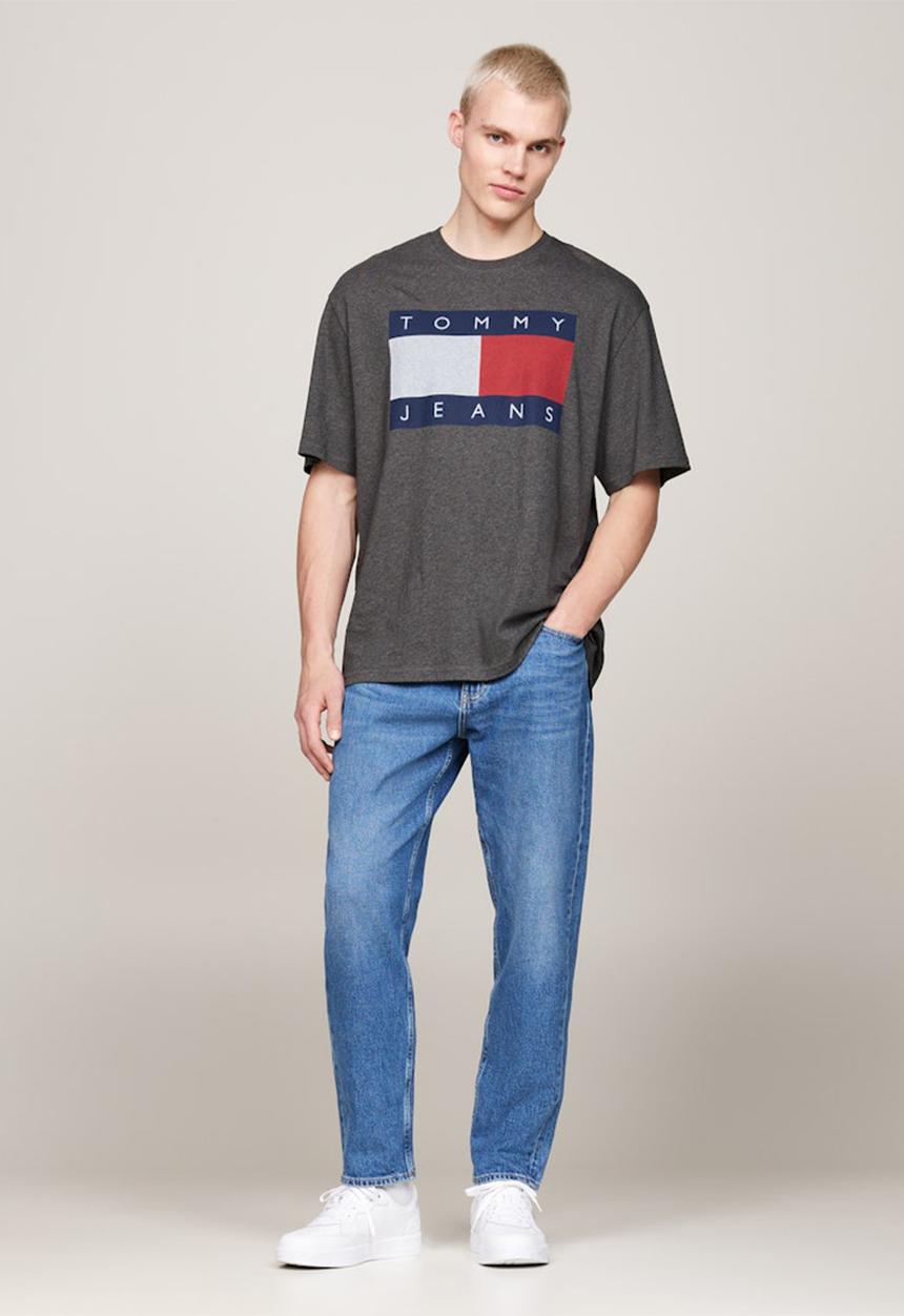 Tommy Hilfiger - Tjm Rlx Melange Flag Tee - New Charcoal Melange