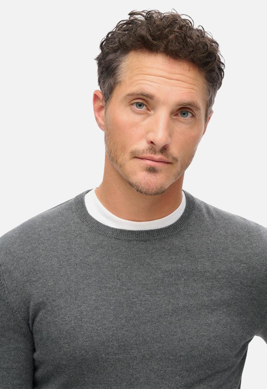 Superdry. - ESSENTIAL COTTON/CASH JUMPER - Gull Grey Marl