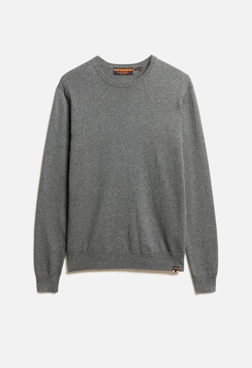 Superdry. - ESSENTIAL COTTON/CASH JUMPER - Gull Grey Marl