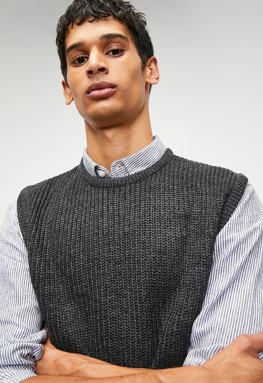 Brave Soul - Knitwear - Dark Charcoal Marl