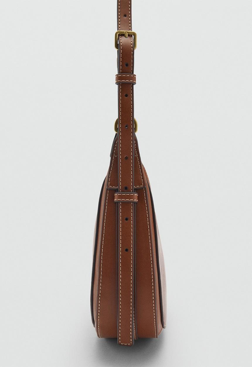 MANGO - Crossbody bag lake - leather brown