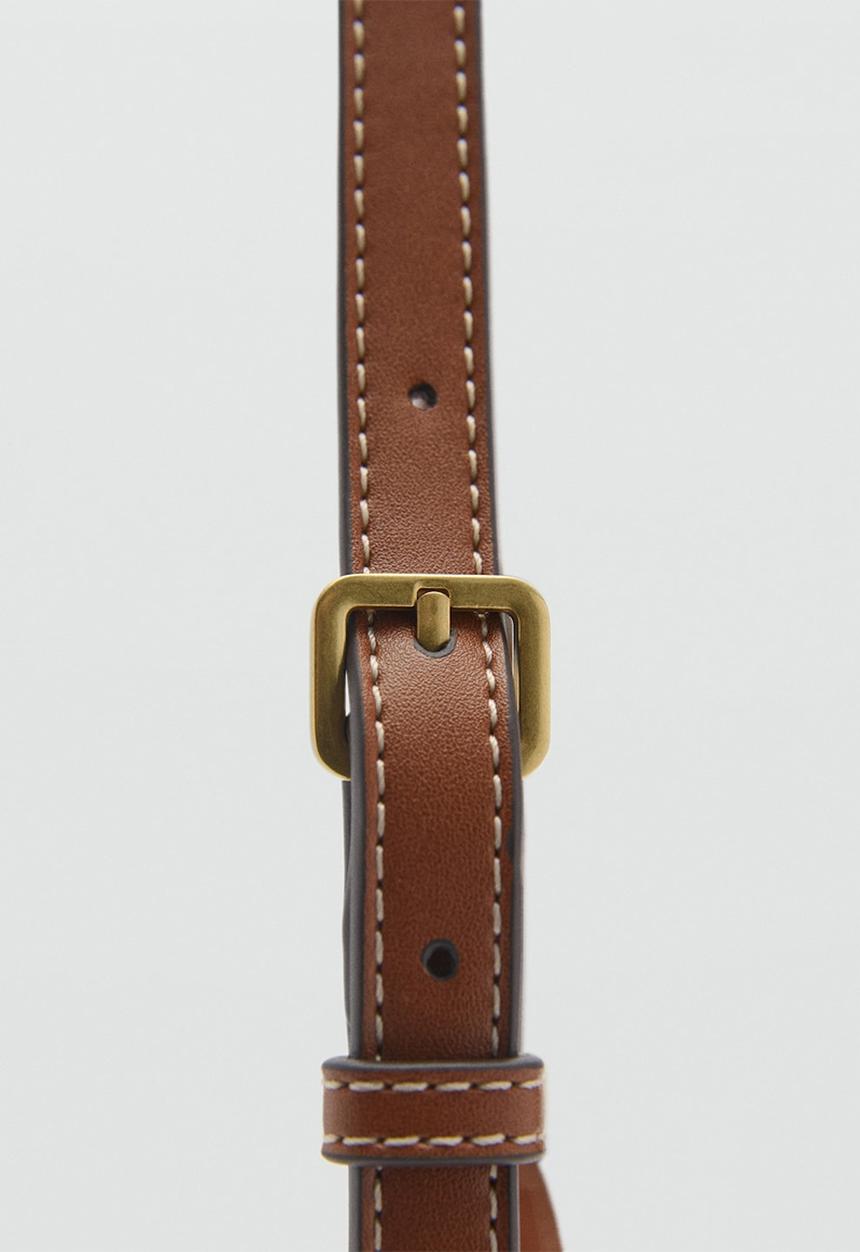MANGO - Crossbody bag lake - leather brown