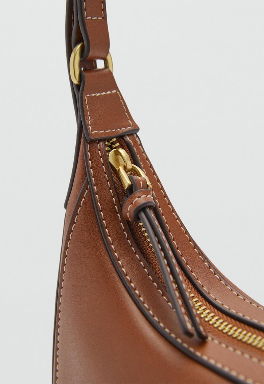 MANGO - Crossbody bag lake - leather brown