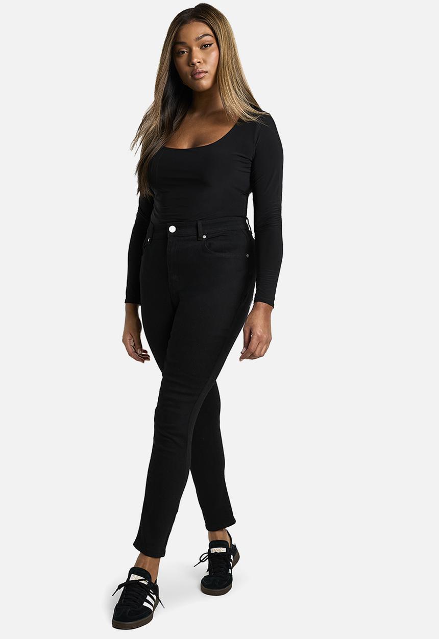 boohoo - Plus High Waisted Skinny Jeans - Black