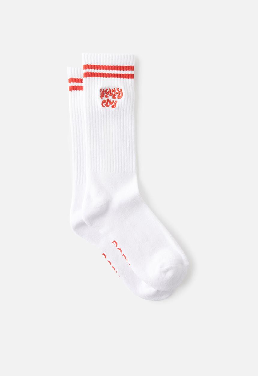 Cotton On - Active Tube Sock - White/Raspberry Red Wellness Club