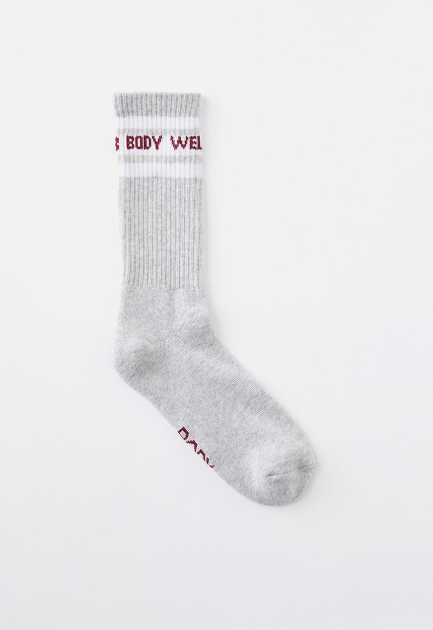 Cotton On - Active Tube Sock - Grey Marle/ Sangria Bwc