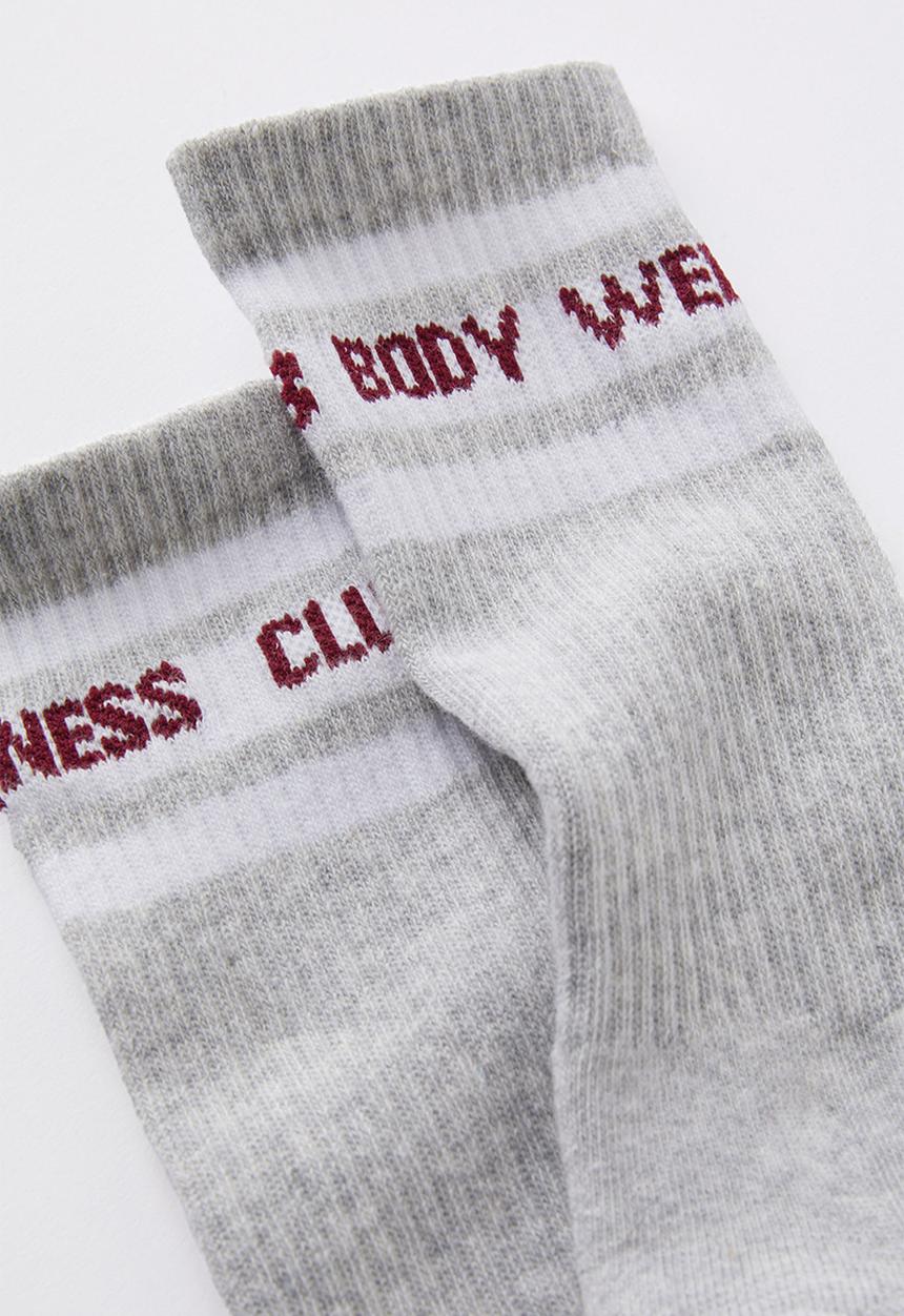 Cotton On - Active Tube Sock - Grey Marle/ Sangria Bwc