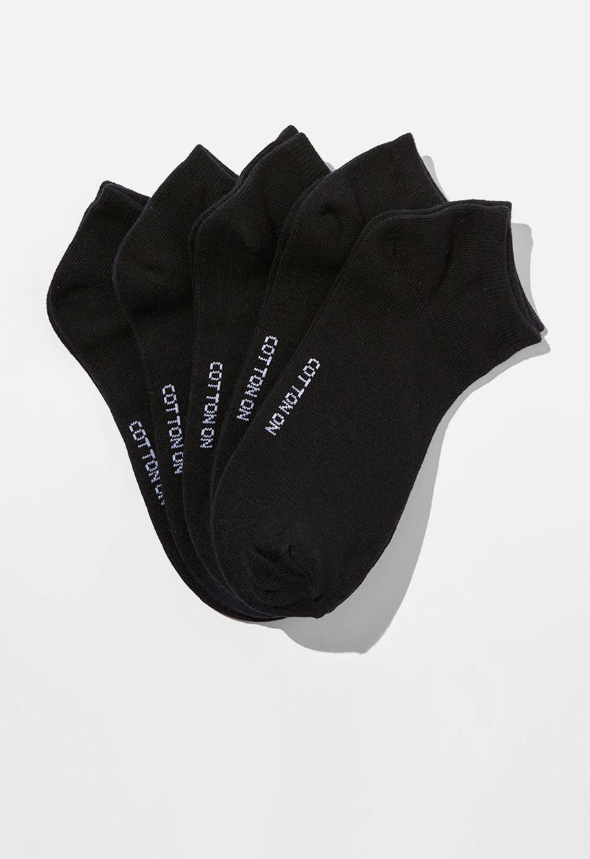 Cotton On - 5Pk Ankle Sock - Black
