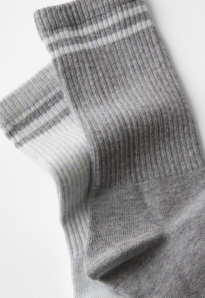 Cotton On - The Perfect Pair Crew Sock 2Pk - Grey Marle