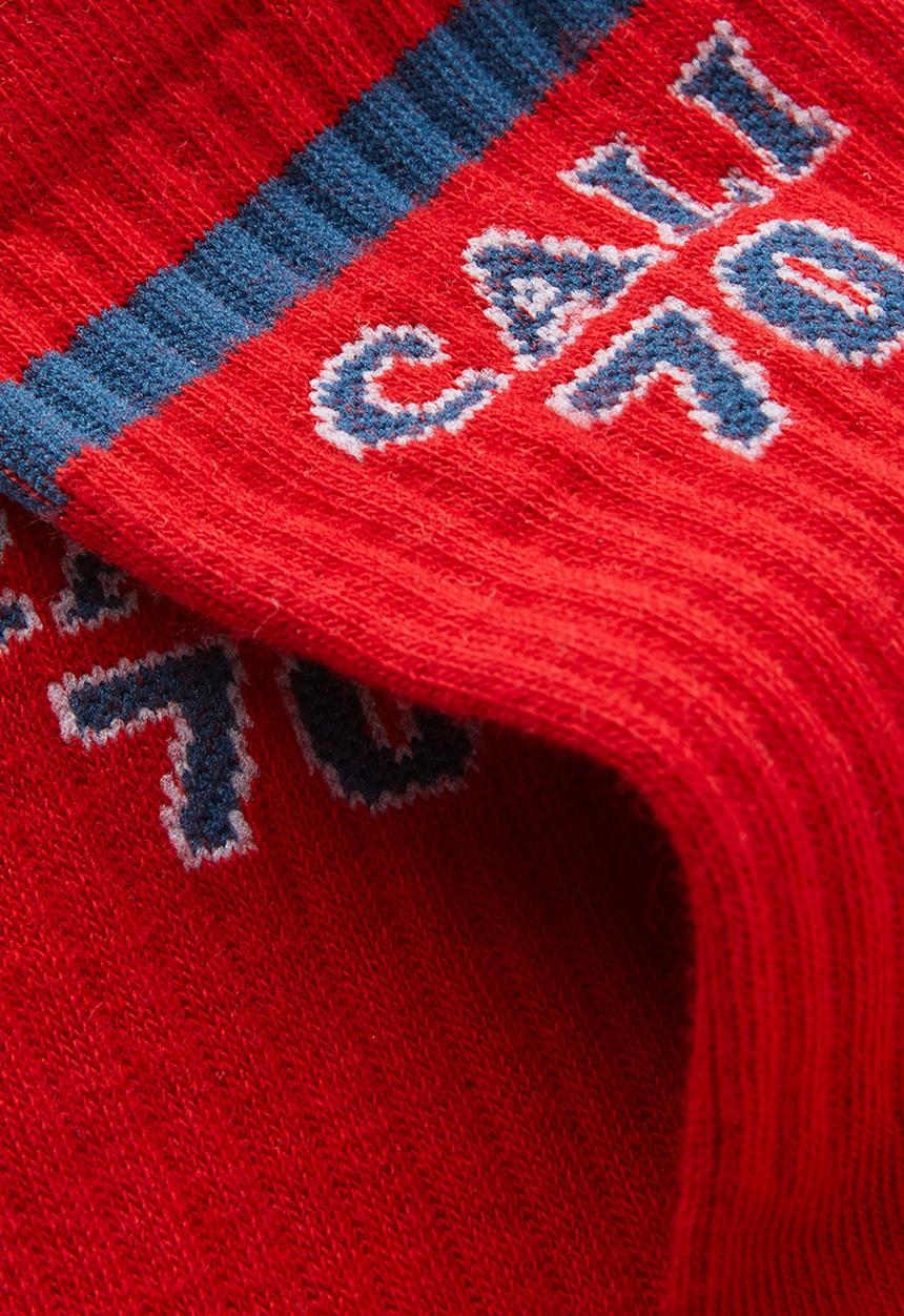 Cotton On - Retro Sporty Crew Sock - Cali/Red