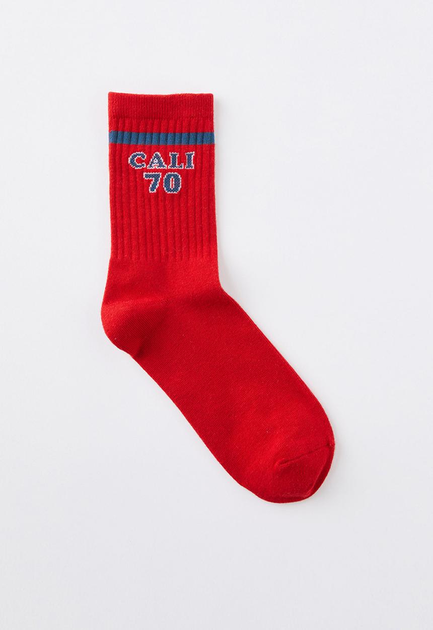 Cotton On - Retro Sporty Crew Sock - Cali/Red