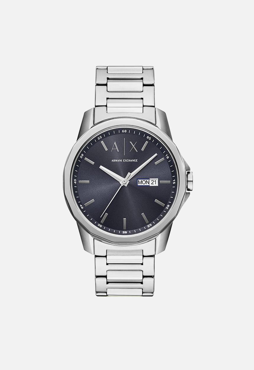 Armani Exchange - Armani Exchange three-hand day-date watch - silver